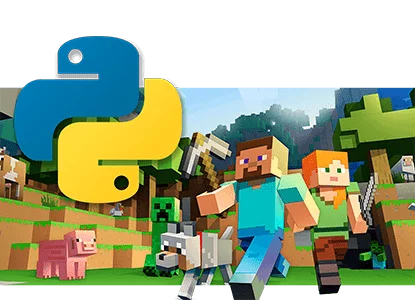 Банер курса Minecraft: программирование на Python