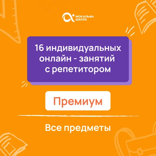 16 индивидуальных онлайн - занятий с репетитором премиум по математике