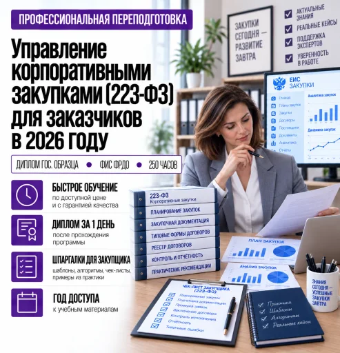 Управление корпоративными закупками (223-ФЗ) для заказчиков​ в 2026 году