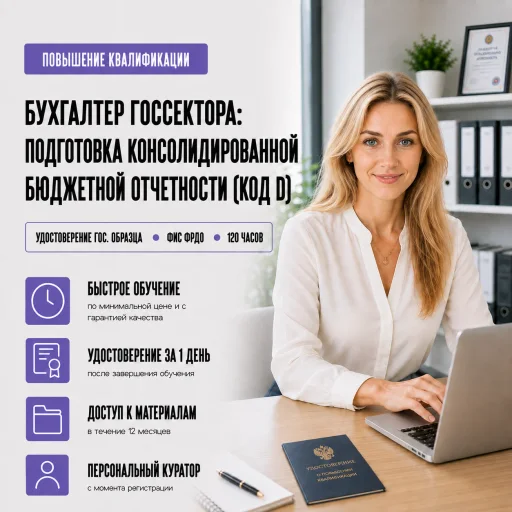 Главный бухгалтер госсектора по подготовке консолидированной бюджетной отчетности (код D)