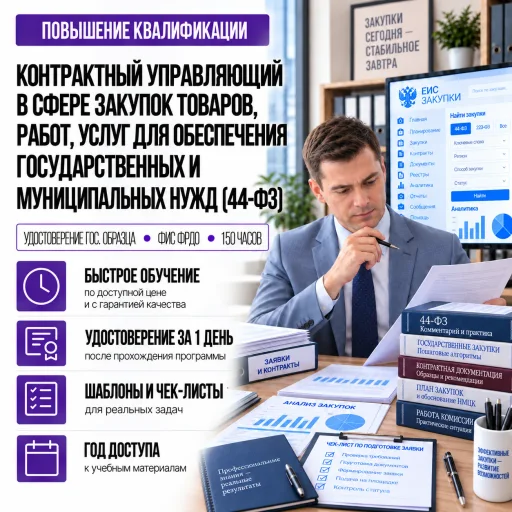 Контрактный управляющий в сфере закупок товаров, работ, услуг для обеспечения государственных и муниципальных нужд (44-ФЗ)