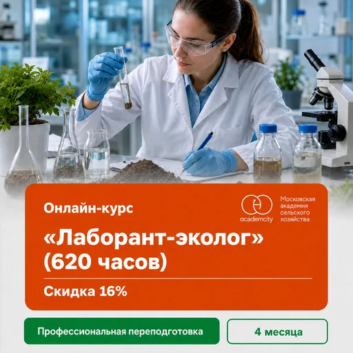 Онлайн-курс «Лаборант-эколог» (620 часов)