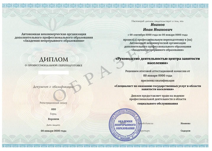 Руководитель центра занятости