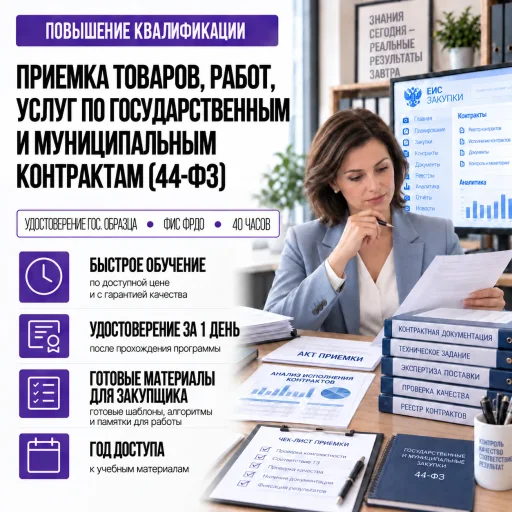 Приемка товаров, работ, услуг по государственным и муниципальным контрактам (44-ФЗ)