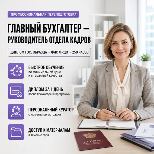 Главный бухгалтер - руководитель отдела кадров