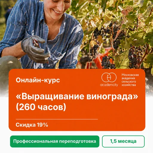 Онлайн-курс «Выращивание винограда» (260 часов)