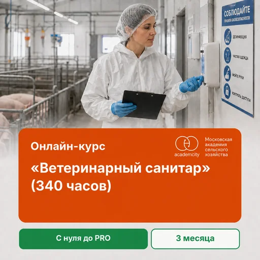 Онлайн-курс «Ветеринарный санитар» (340 часов)