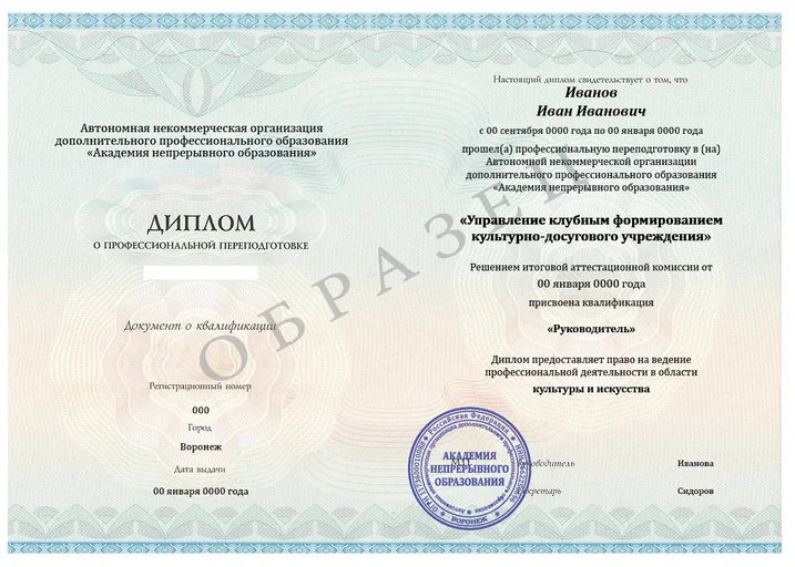 Управление клубным формированием культурно-досугового учреждения