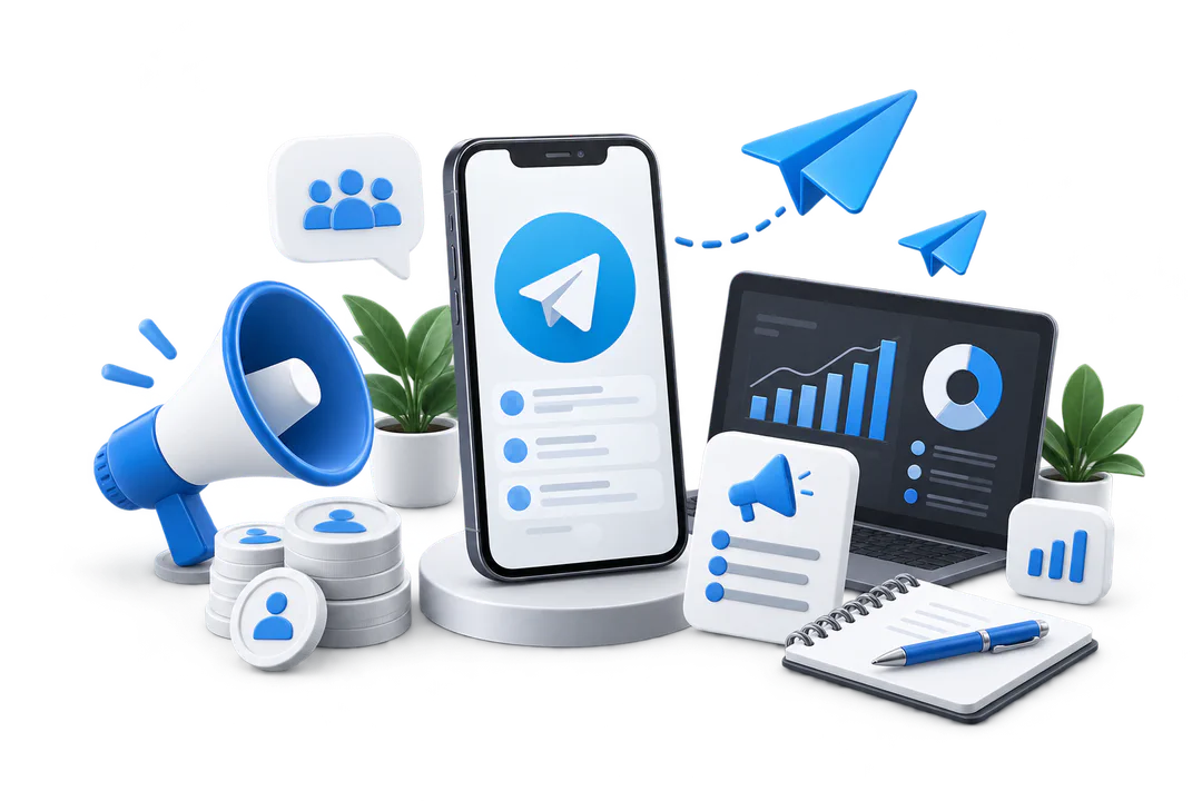 Иллюстрация обучения по теме «Telegram»