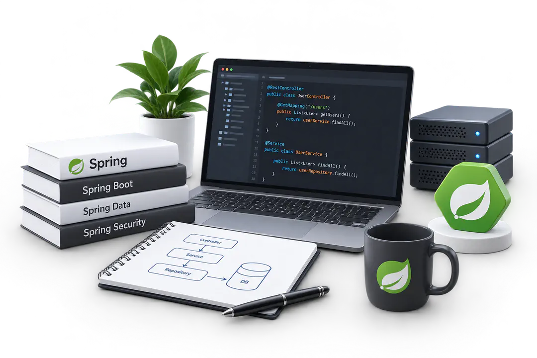 Иллюстрация обучения по теме «Spring»