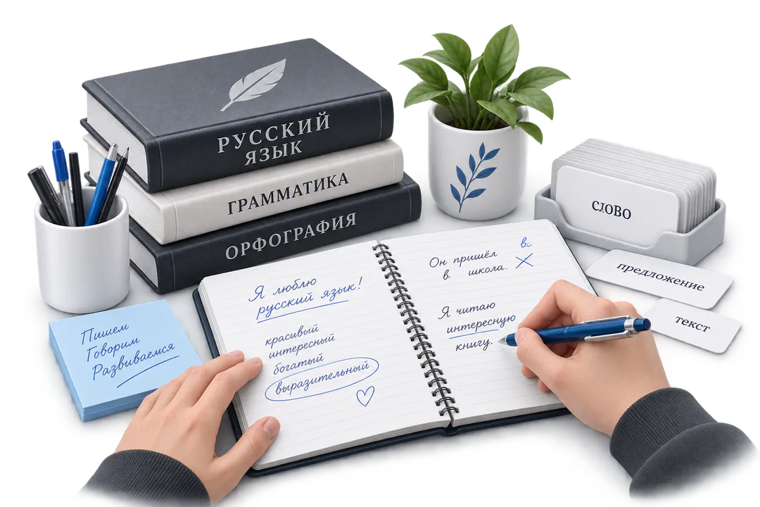 Иллюстрация обучения по теме «Русский язык»
