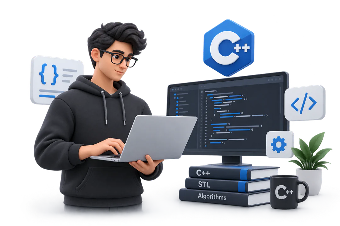 Иллюстрация обучения по теме «Программирование на C++»