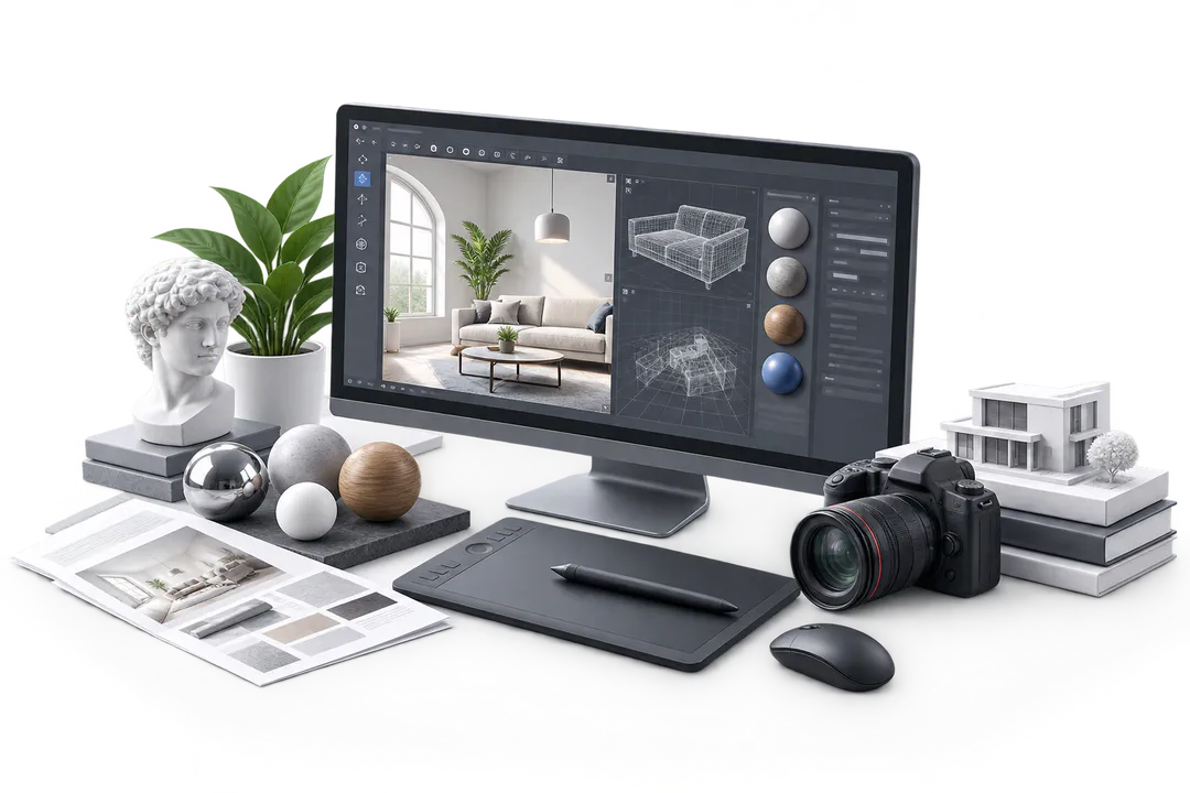 Иллюстрация обучения по теме «3D визуализация»