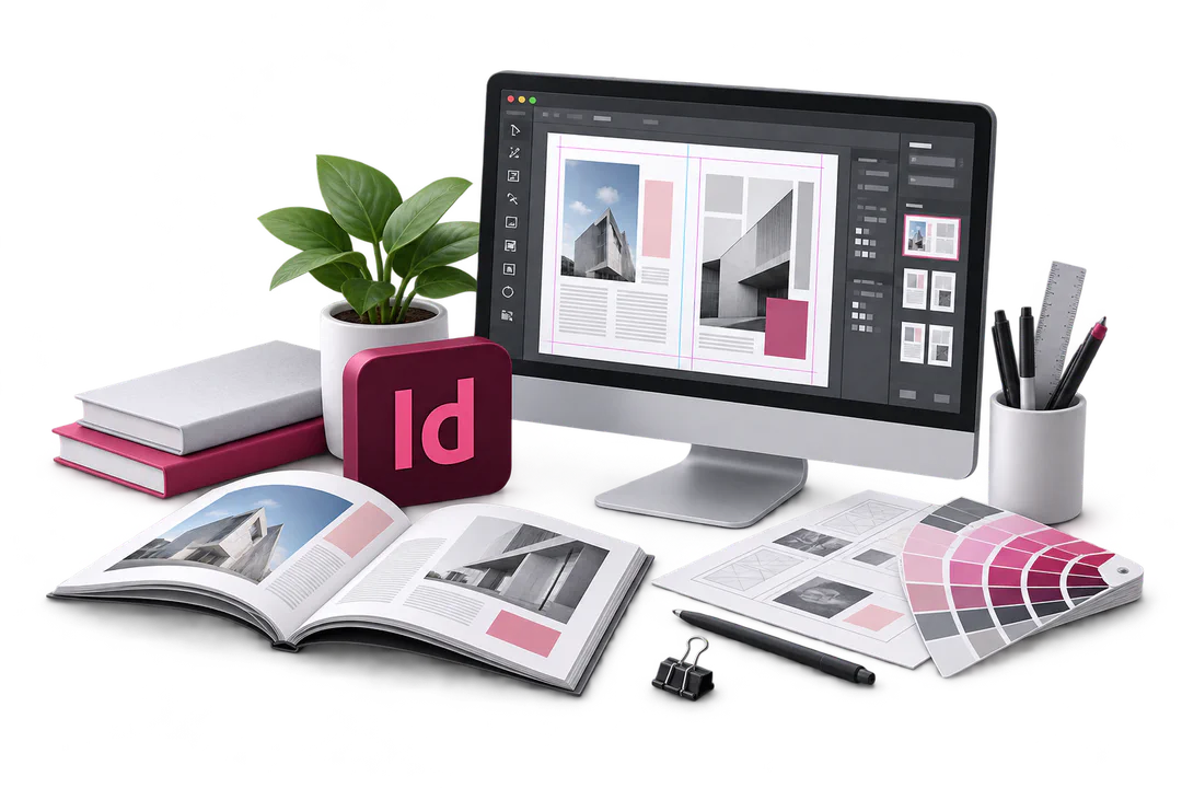 Иллюстрация обучения по теме «InDesign»