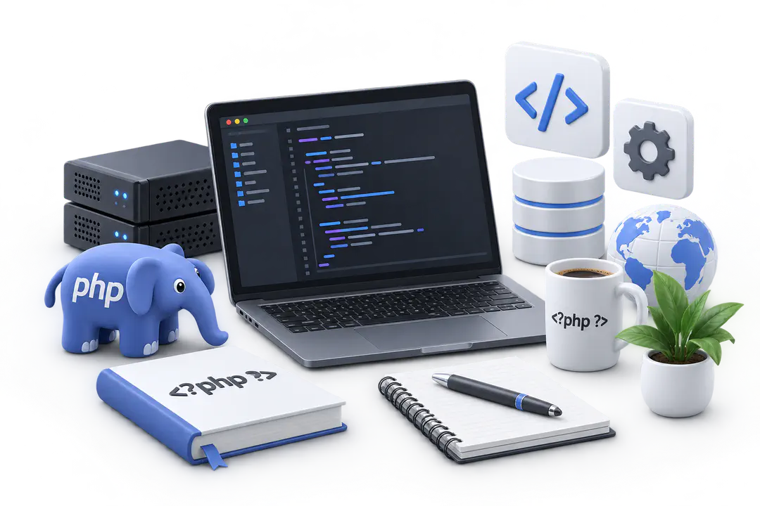 Иллюстрация обучения по теме «PHP программирование»