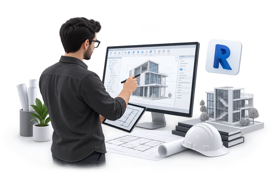 Иллюстрация обучения по теме «Revit»