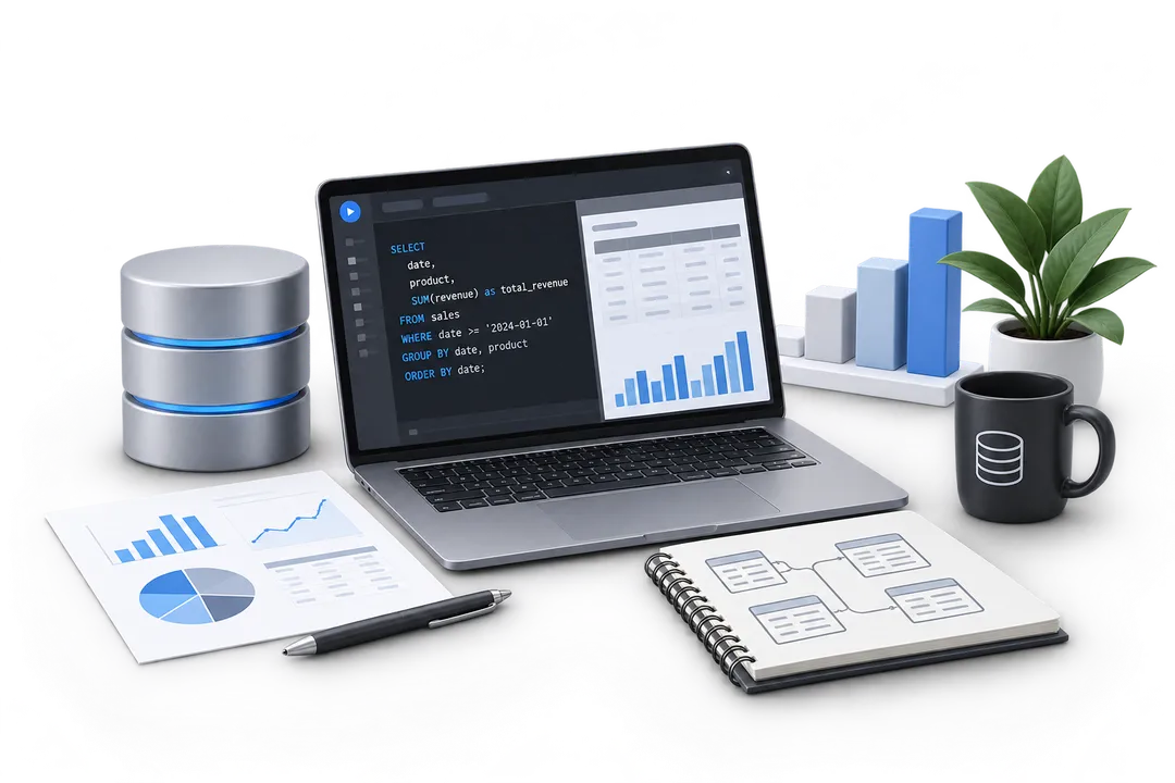 Иллюстрация обучения по теме «SQL для анализа данных»