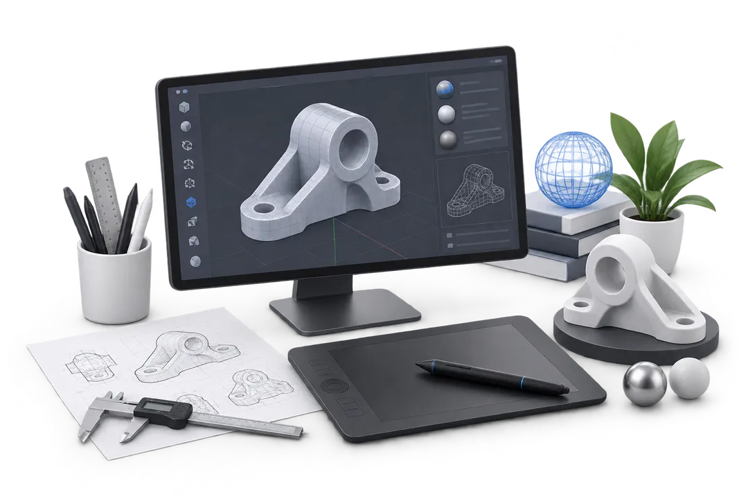Иллюстрация обучения по теме «3D-моделирование»