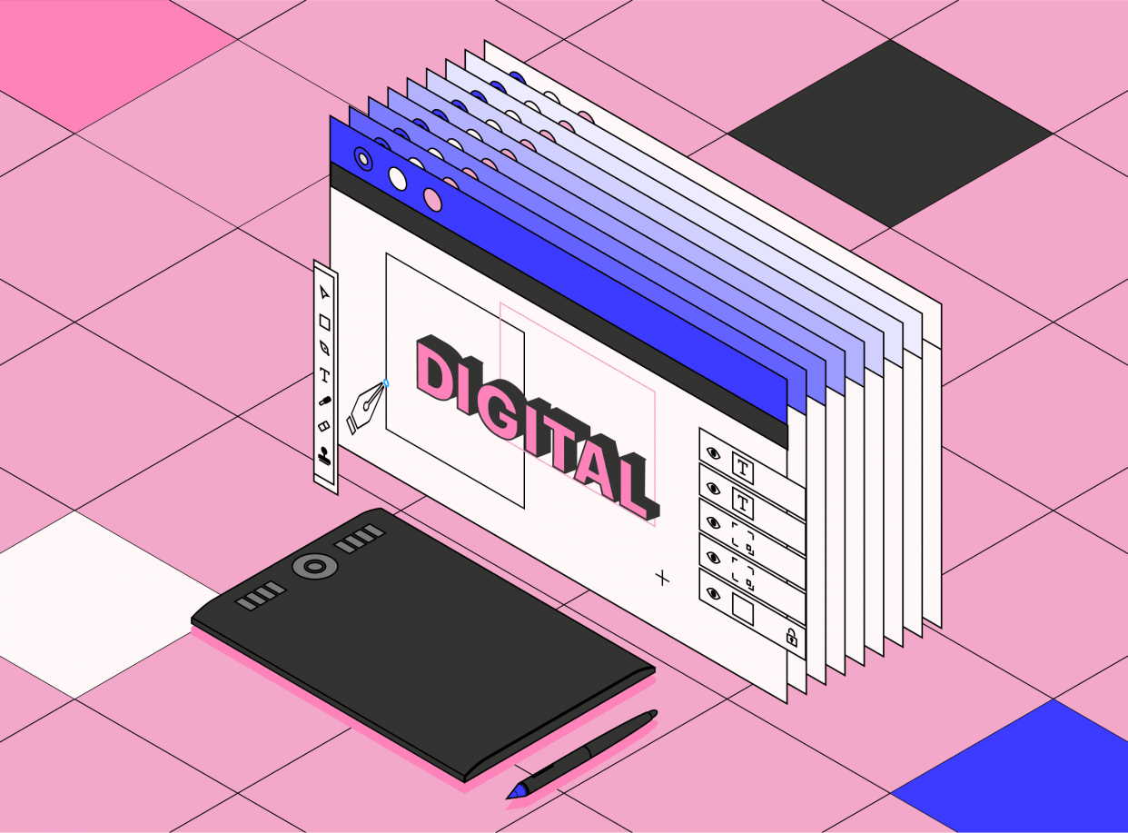Банер курса Дизайнер на фрилансе в Digital